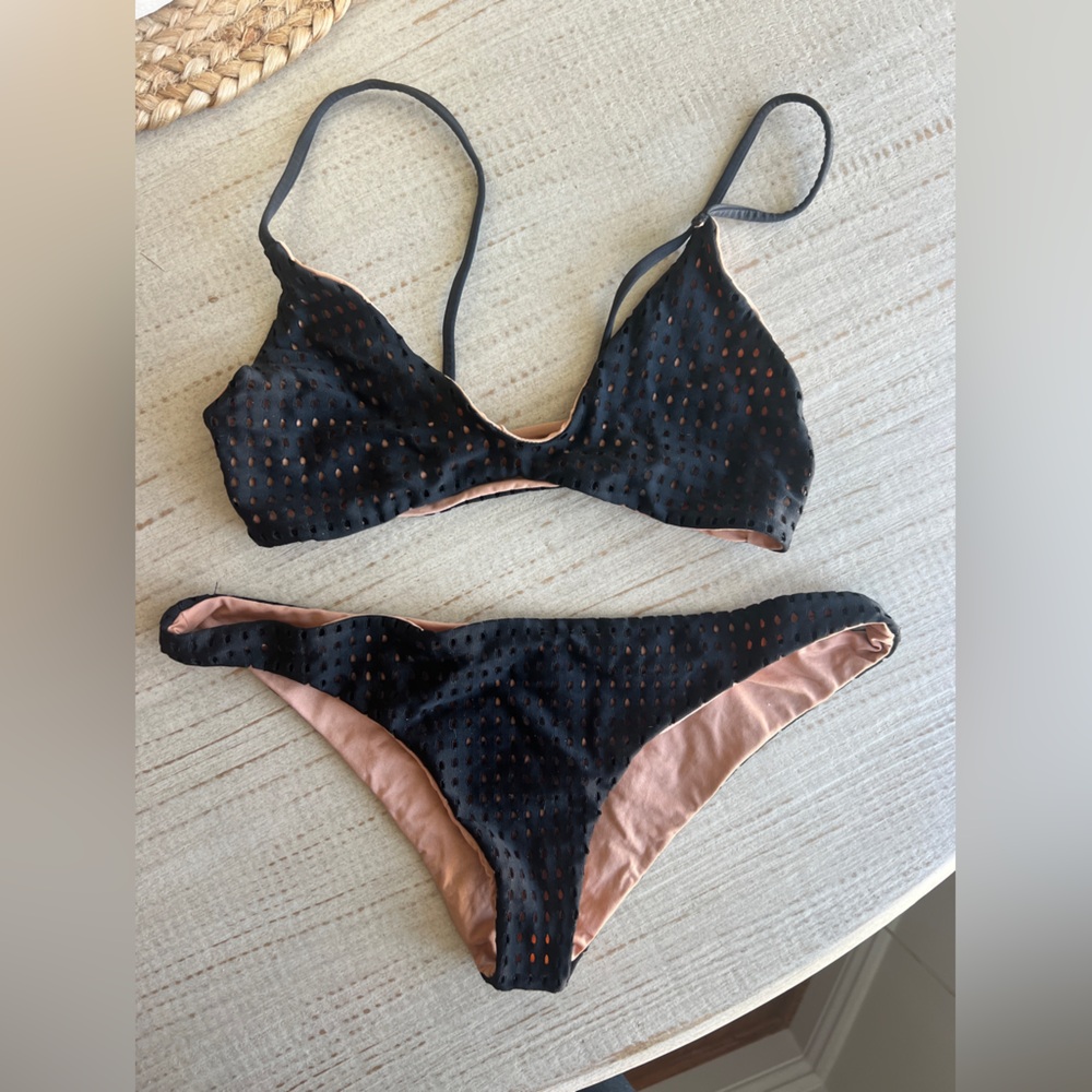 Acacia Black Mesh Swim Suit Bikini